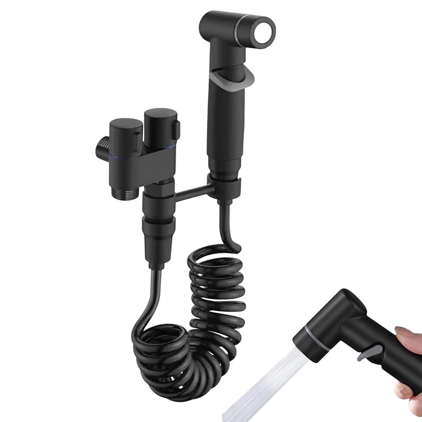 1-In-2-Out Dual Control Valve, Hand Held Bidet Sprayer for Toilet