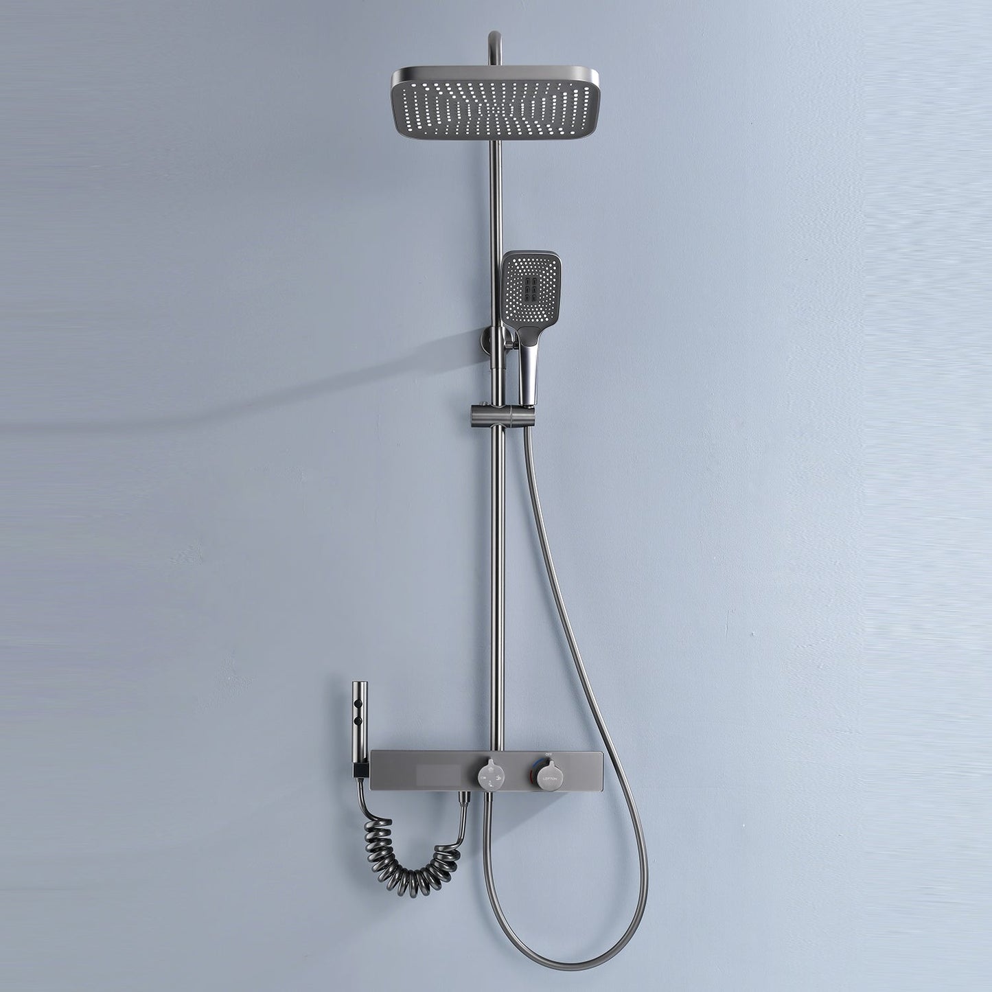 Advanced Thermostatic Shower System with Digital Temperature Display and 4 Mode Water Outlet Options