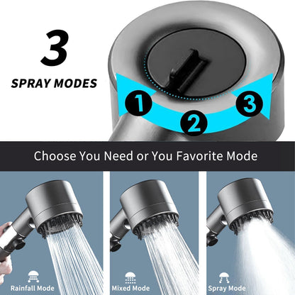 2026 Advanced Filtered Shower Head – 18-Layer Hard Water Softener with Scalp Massage Brush