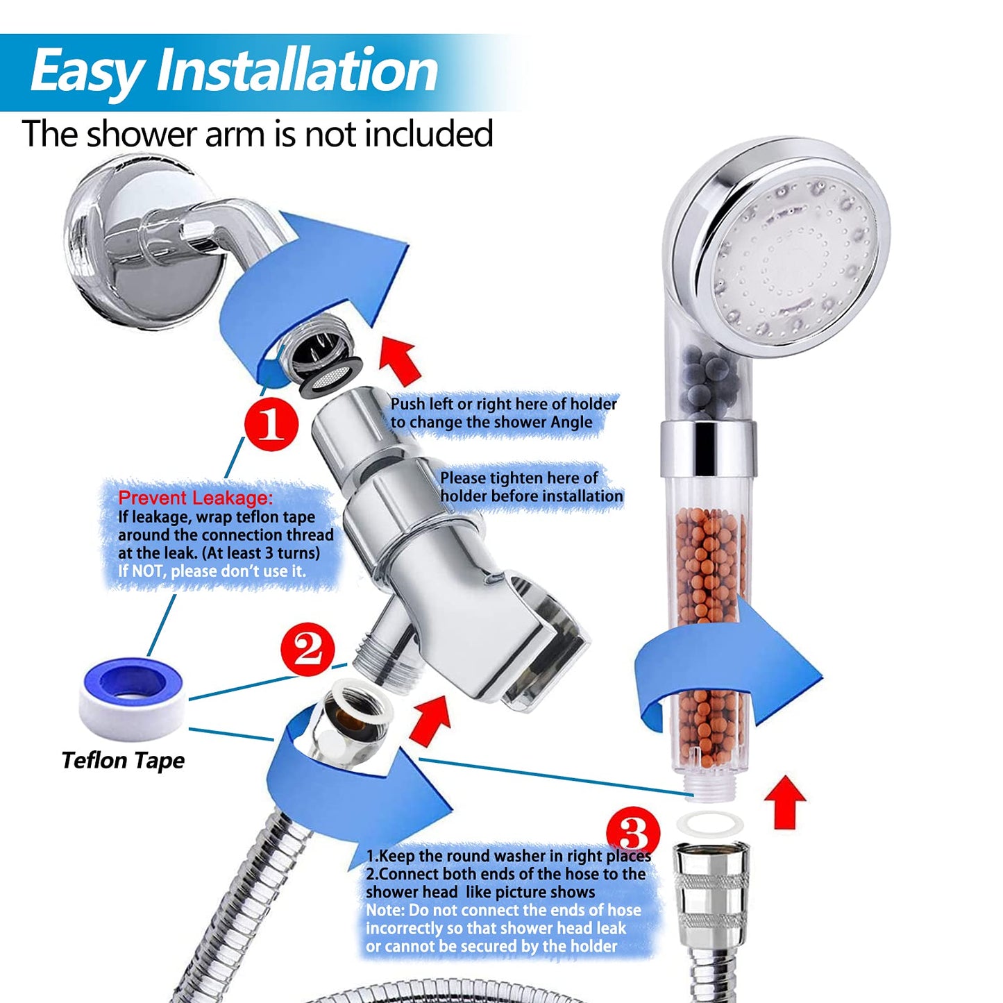 Temperature-Controlled LED Handheld Shower Head High Pressure