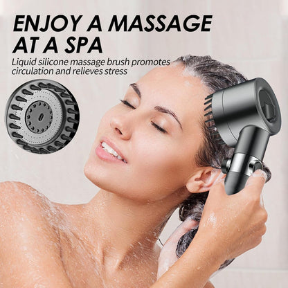 2026 Advanced Filtered Shower Head – 18-Layer Hard Water Softener with Scalp Massage Brush