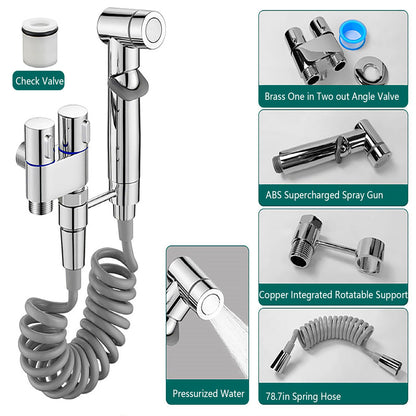 1-In-2-Out Dual Control Valve, Hand Held Bidet Sprayer for Toilet