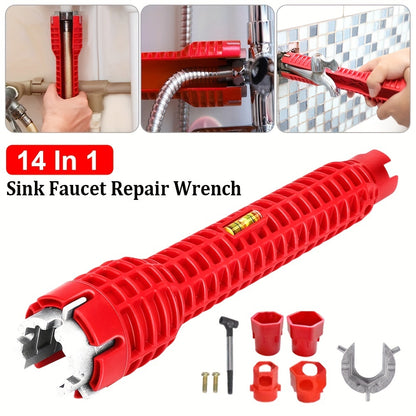 14-in-1 Multi-Functional Sink Faucet Repair Wrench - Perfect for Kitchen & Bathroom Plumbing