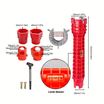 14-in-1 Multi-Functional Sink Faucet Repair Wrench - Perfect for Kitchen & Bathroom Plumbing