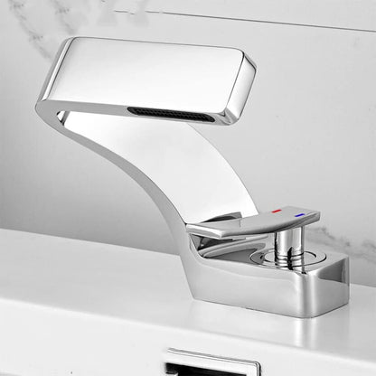 Single Handle Waterfall Bathroom Sink Faucet