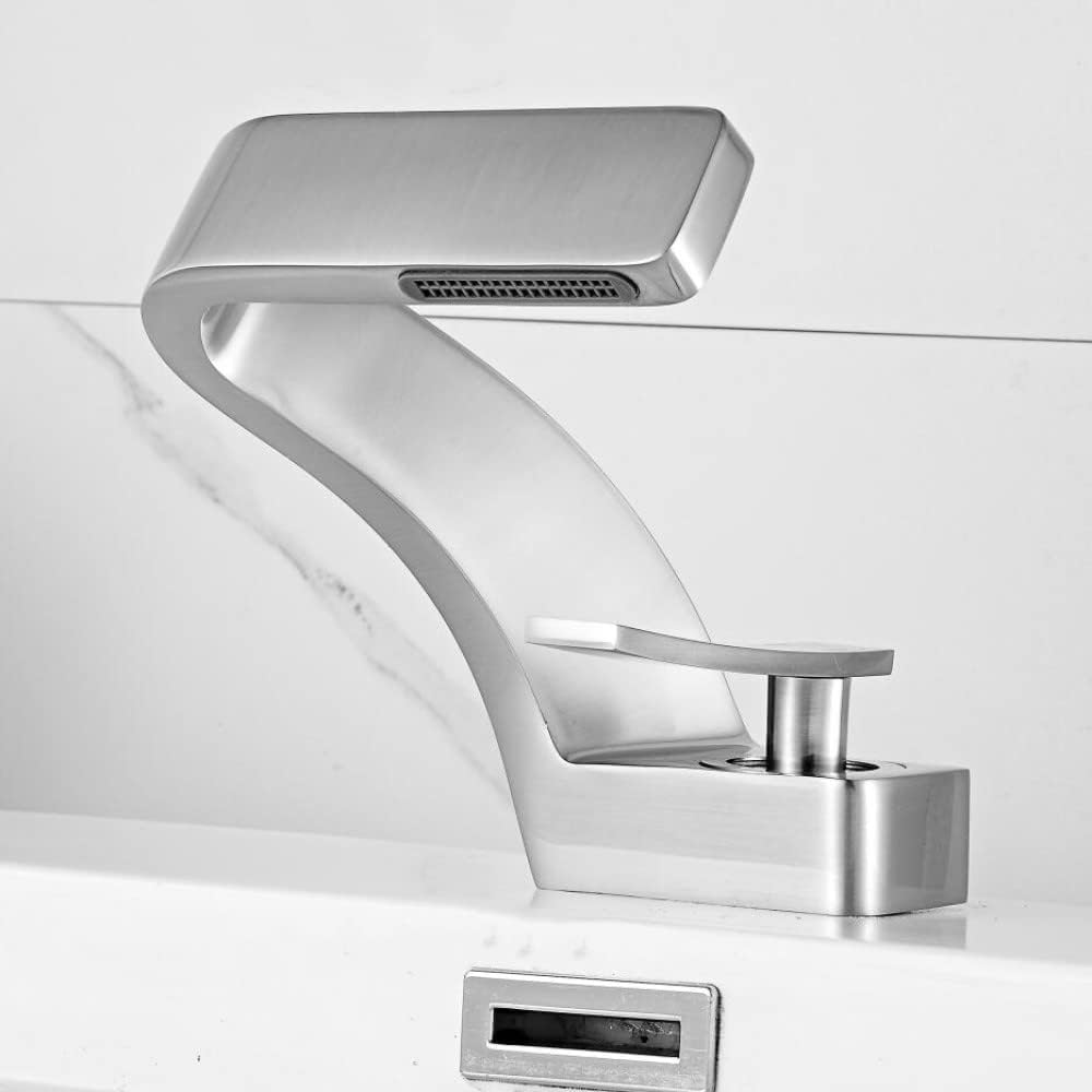 Single Handle Waterfall Bathroom Sink Faucet