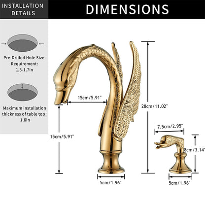 Gold Swan Widespread 2-handle 3 Holes Bathroom Faucet