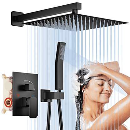 12 Inch Rainfall Shower System, With High Pressure Rain Shower Head