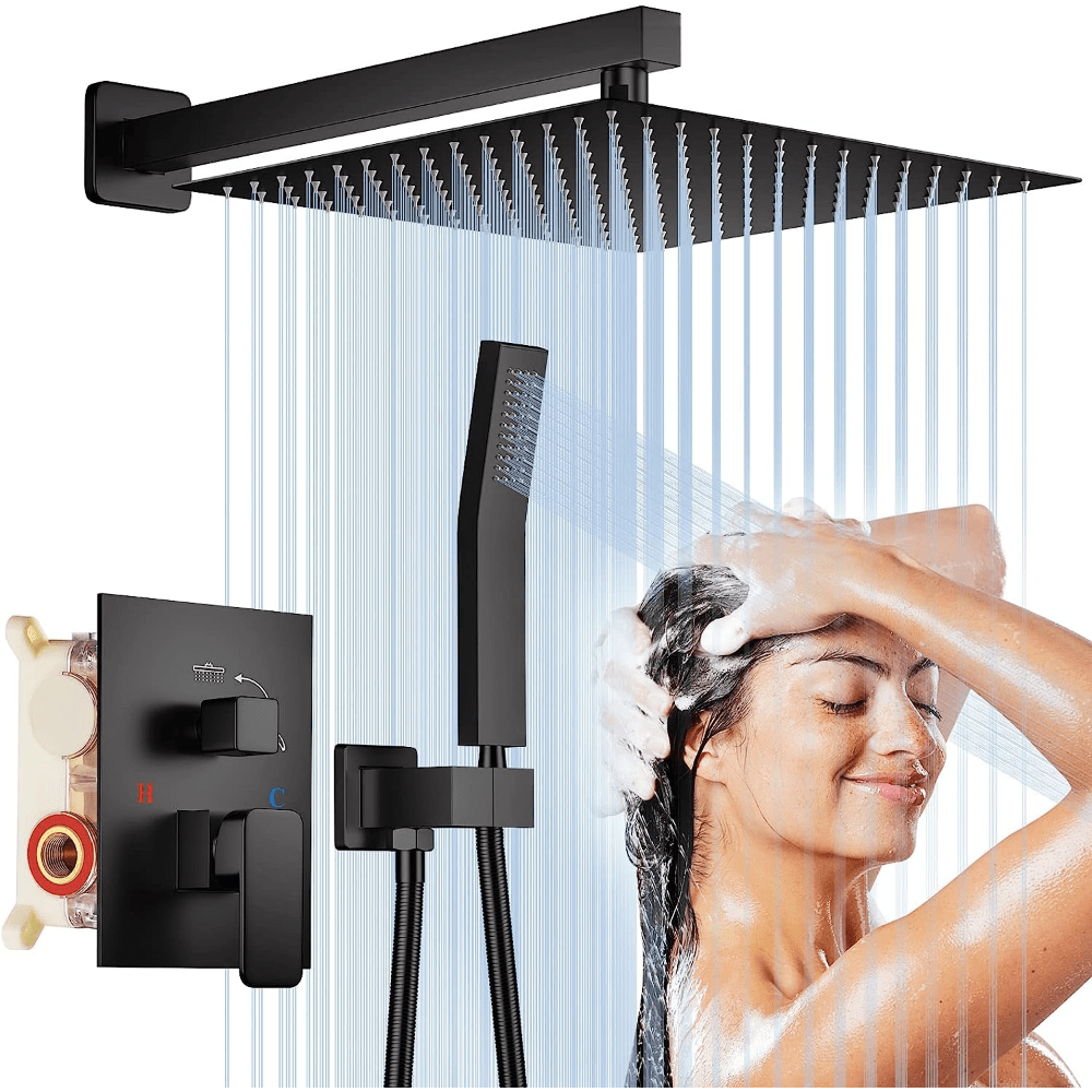 12 Inch Rainfall Shower System, With High Pressure Rain Shower Head