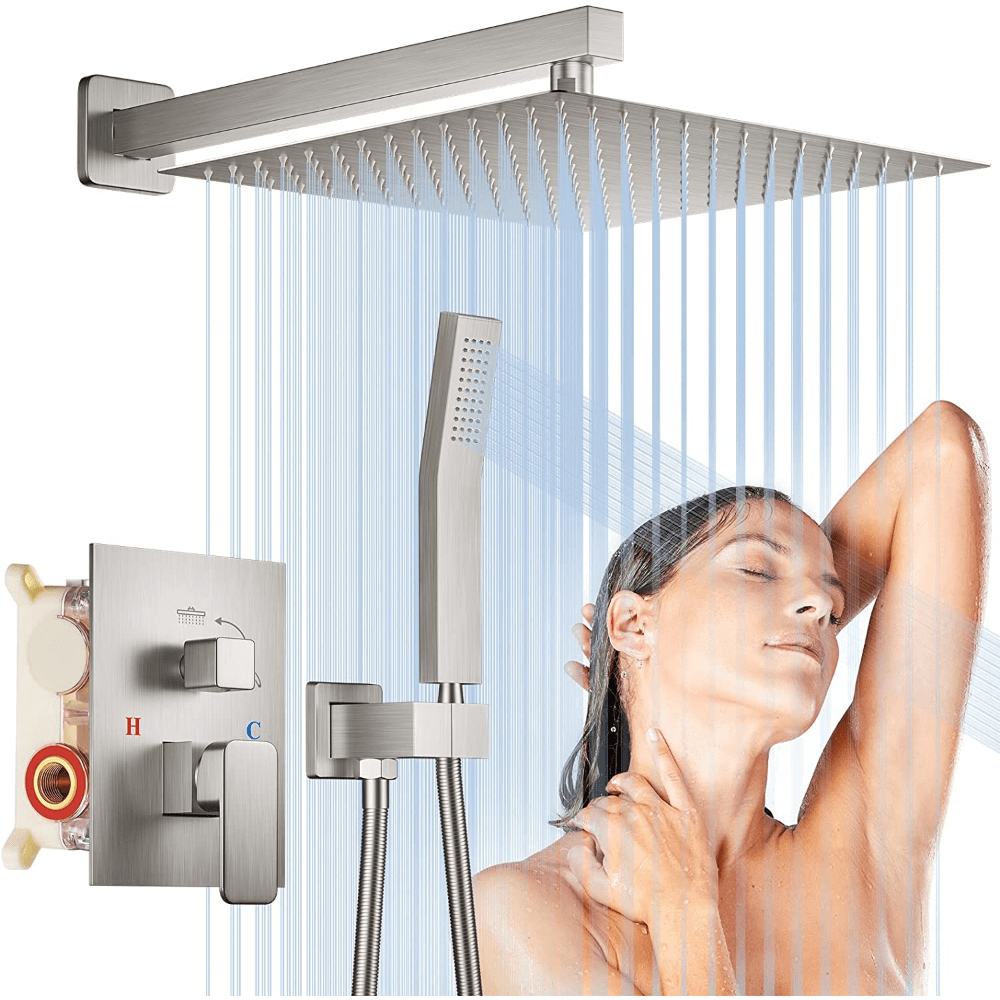 12 Inch Rainfall Shower System, With High Pressure Rain Shower Head