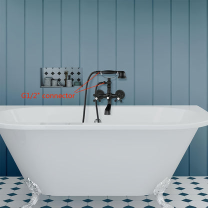 Vintage Wall-Mount Bathtub Faucet with Handheld Shower