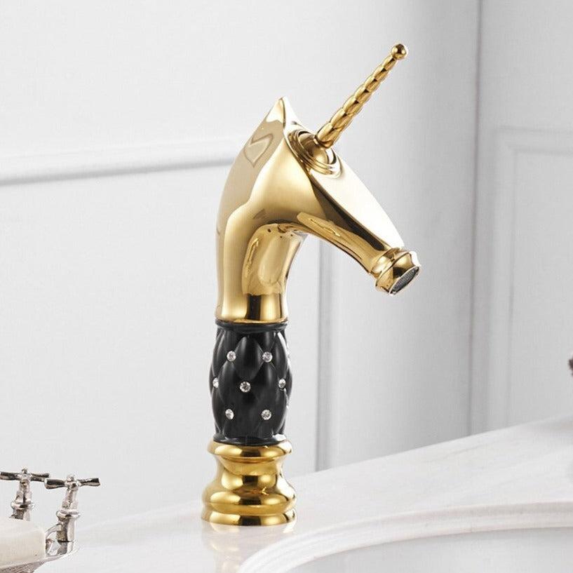 Horse Head Faucet Solid Brass Deck Mounted Single Long Handle Mixer Taps