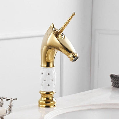 Horse Head Faucet Solid Brass Deck Mounted Single Long Handle Mixer Taps