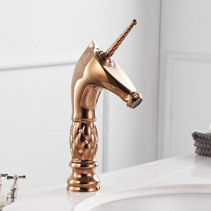 Horse Head Faucet Solid Brass Deck Mounted Single Long Handle Mixer Taps