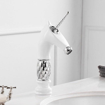 Horse Head Faucet Solid Brass Deck Mounted Single Long Handle Mixer Taps