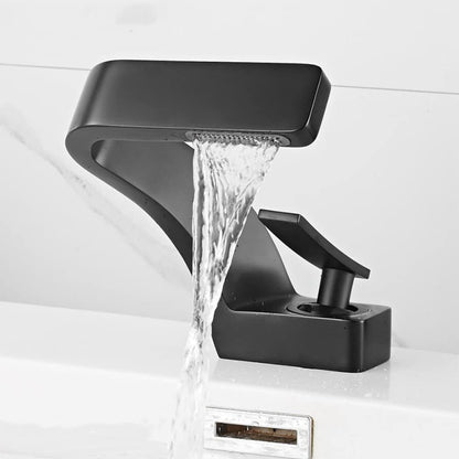 Single Handle Waterfall Bathroom Sink Faucet