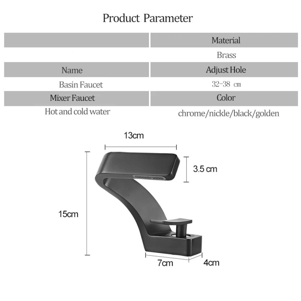 Single Handle Waterfall Bathroom Sink Faucet