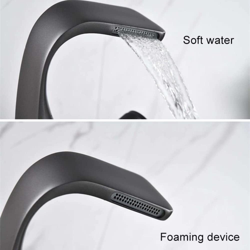 Single Handle Waterfall Bathroom Sink Faucet