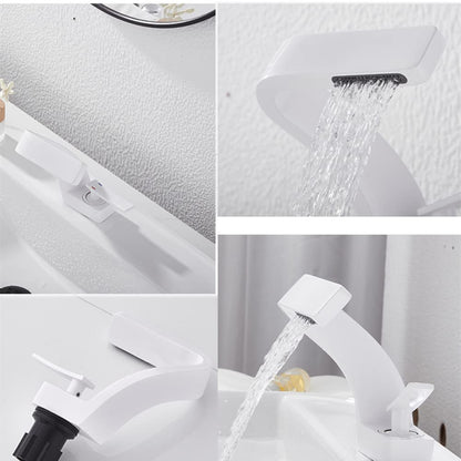 Single Handle Waterfall Bathroom Sink Faucet