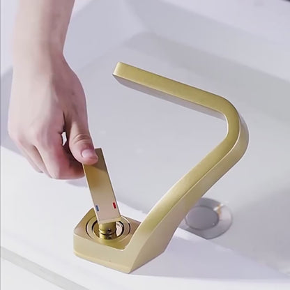 Single Handle Waterfall Bathroom Sink Faucet