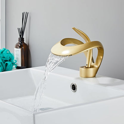 Modern Elegant Waterfall Bathroom Sink Faucet Single Handle