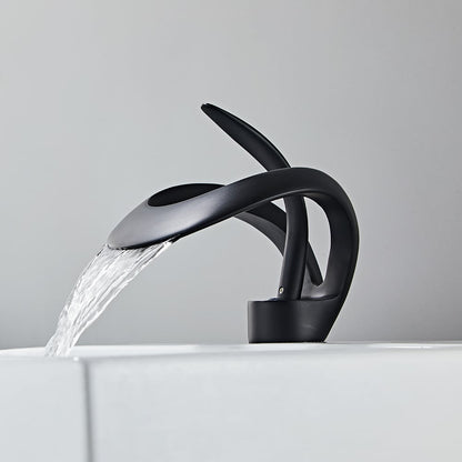 Modern Elegant Waterfall Bathroom Sink Faucet Single Handle