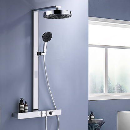 State-of-the-Art Shower System with Digital Temperature Display and Rainfall Showerhead