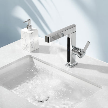 Showerprolux Single-Hole Pull-Out Faucet with Temperature Display