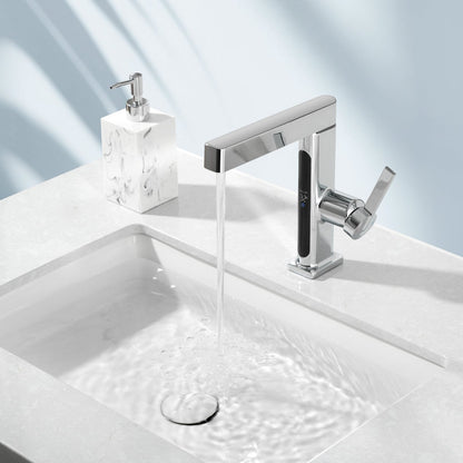 Showerprolux Single-Hole Pull-Out Faucet with Temperature Display