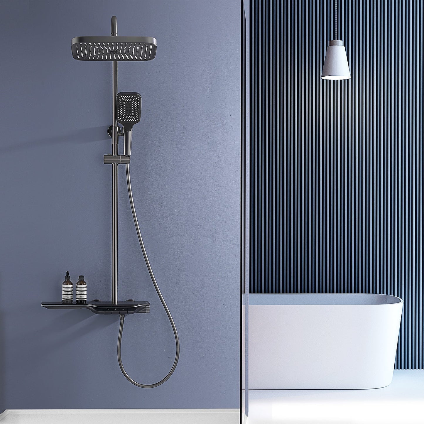 Temperature-Controlled LED Shower System