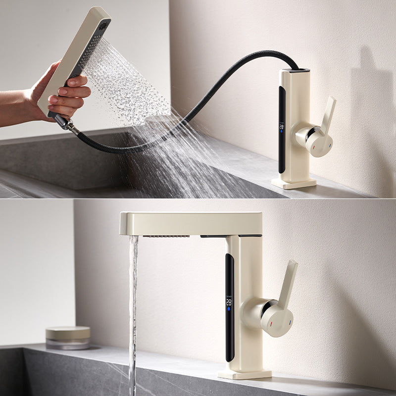 Showerprolux Single-Hole Pull-Out Faucet with Temperature Display