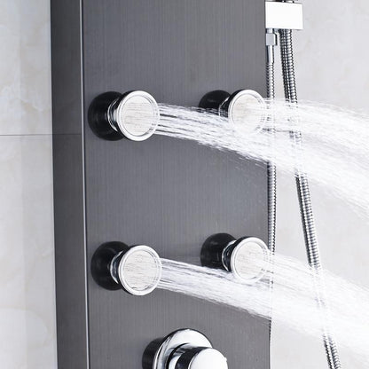 Showerprolux Stainless Steel Shower Panel And Jet Rain Shower With Thermostatic Mixer Faucet