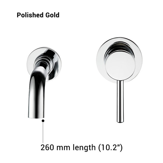 Modern Wall-Mount Mixer Tap Bathroom Sink Faucet Swivel Wall Spout Bath With Single Lever Basin Faucet